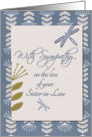 Sympathy Loss of Sister-in-Law Dragonflies and Flowers card