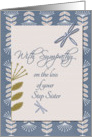 Sympathy Loss of Step Sister Dragonflies and Flowers card