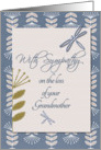 Sympathy Loss of Grandmother Dragonflies and Flowers card