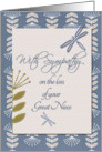 Sympathy Loss of Great Niece Dragonflies and Flowers card