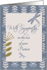 Sympathy Loss of Partner Dragonflies and Flowers card