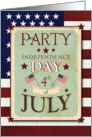 Party Invitation 4th of July Independence Day Stars and Stripes card