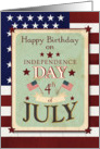 Happy Birthday on the 4th of July Independence Day Stars and Stripes card