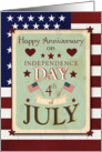Happy Anniversary on 4th of July Independence Day Stars and Stripes card