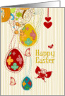 Happy Easter Egg Tree, Butterflies and Flowers card