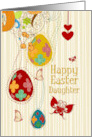 Daughter Happy Easter Egg Tree Butterflies and Flowers card