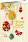 Happy Easter Step Daughter Egg Tree, Butterflies and Flowers card