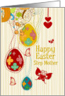 Happy Easter Step Mother Egg Tree, Butterflies and Flowers card
