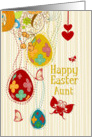 Happy Easter Aunt Egg Tree, Butterflies and Flowers card