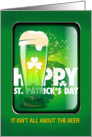 Happy St. Patrick’s Day Beer Mug and Shamrocks card