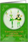 Happy St. Patrick’s Day Irish Girls Beer and Flag card