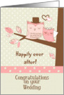 Wedding Congratulations Owl Couple in Tree with Polka Dots card