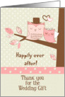 Thank You for the Wedding Gift Owl Couple in Tree with Polka Dots card