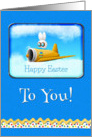 Happy Easter To You Bunny Flying Plane card