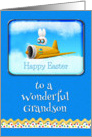 Happy Easter To A Wonderful Grandson Bunny Flying Plane card