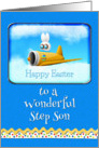 Happy Easter To A Wonderful Step Son Bunny Flying Plane card