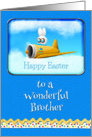 Happy Easter To A Wonderful Brother Bunny Flying Plane card