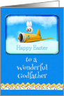 Happy Easter To A Wonderful Godfather Bunny Flying Plane card