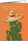 Cinco de Mayo Party Invitation Cactus Wearing a Sombrero card