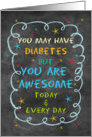 Juvenile Diabetes Encouragement Feel Better Chalkboard and Stars card
