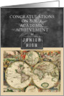 Academic Achievement Congratulations Junior High Map Chalkboard Look card