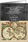 Academic Achievement Congratulations Senior High Map Chalkboard Look card