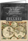Academic Achievement Congratulations College Map Chalkboard Look card