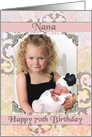 Happy 70th Birthday Nana Pretty Swirls Custom Photo card