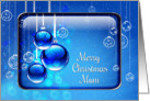 Merry Christmas Mum Sparkling Blue Ornaments card