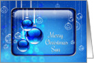 Merry Christmas Son Sparkling Blue Ornaments card