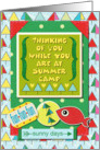 Thinking of You at Summer Camp Fish and Stylized Trees card