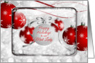 Happy Holidays to our Mail Lady Sparkling Red Ornaments card