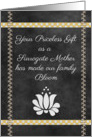 Thank You to Surrogate Mother Chalkboard Style Ribbons and Flower card