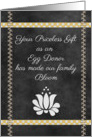 Thank You to Egg Donor Chalkboard Style Ribbons and Flower card
