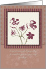 Expressions of Sympathy for Suicide Violet Flowers card