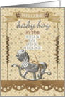 Baby Boy Year of the Horse Welcome New Baby Scrapbook Style card