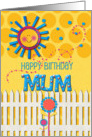 Happy Birthday Mum Sunshine and Flowers Scrapbook Style card