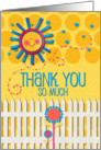 Thank You So Much Sunshine and Flowers Scrapbook Style card