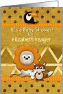 Baby Shower Invitation Custom Name Cute Critters Scrapbook Style card