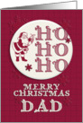 Merry Christmas Dad Santa Ho Ho Ho Retro Look card