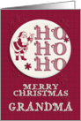 Merry Christmas Grandma Santa Ho Ho Ho Retro Look card