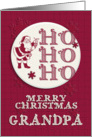 Merry Christmas Grandpa Santa Ho Ho Ho Retro Look card