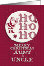 Merry Christmas Aunt and Uncle Santa Ho Ho Ho Retro Look card