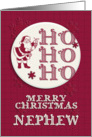 Merry Christmas Nephew Santa Ho Ho Ho Retro Look card