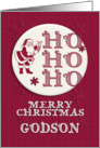 Merry Christmas Godson Santa Ho Ho Ho Retro Look card