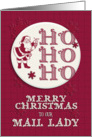 Merry Christmas to our Mail Lady Santa Ho Ho Ho Retro Look card