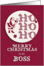 Merry Christmas to my Boss Santa Ho Ho Ho Retro Look card