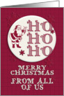 Merry Christmas From All of Us Santa Ho Ho Ho Retro Look card