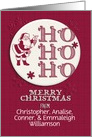 Merry Christmas Custom Name Personalized Santa Ho Ho Ho Retro Look card