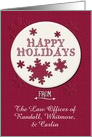 Happy Holidays Business Custom Name Retro Look Snowflakes card